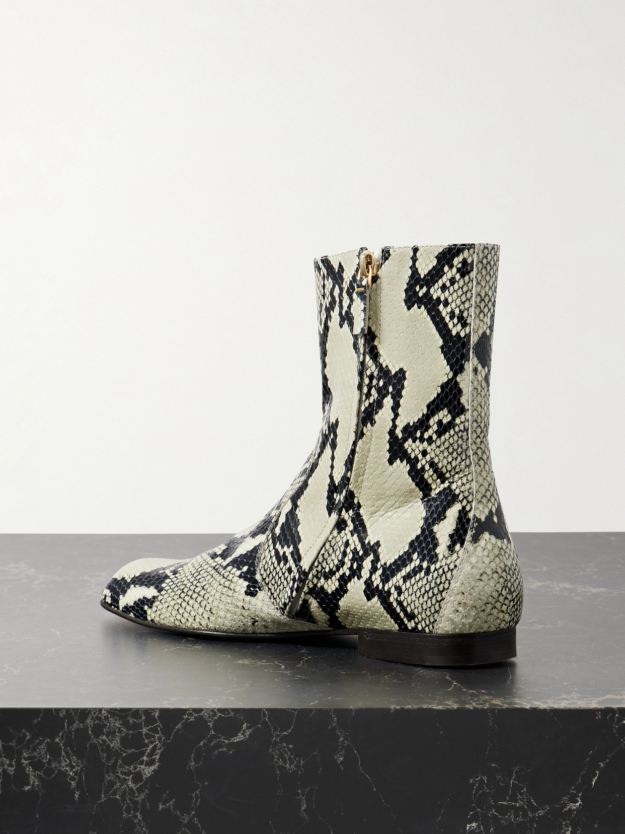 Khaite Colt Snake-effect Leather Ankle Boots In Multi