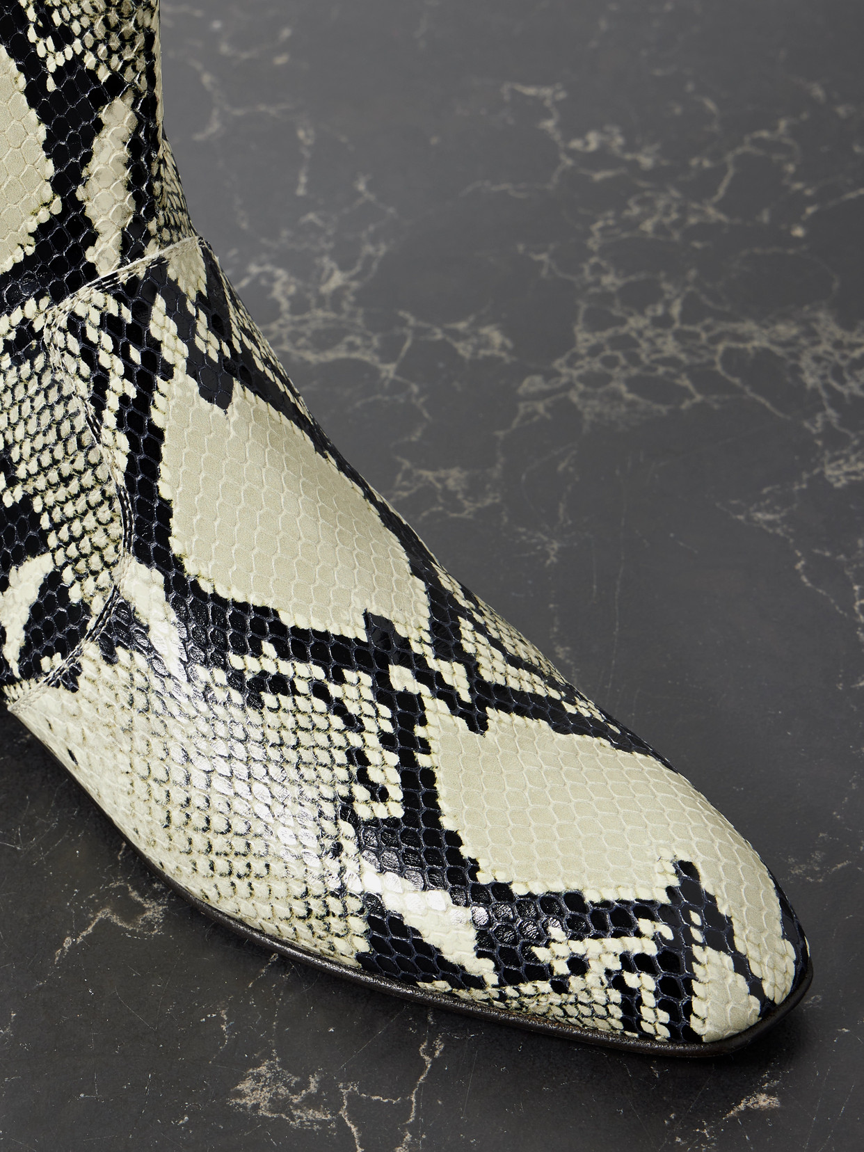 Khaite Colt Snake-effect Leather Ankle Boots In Multi