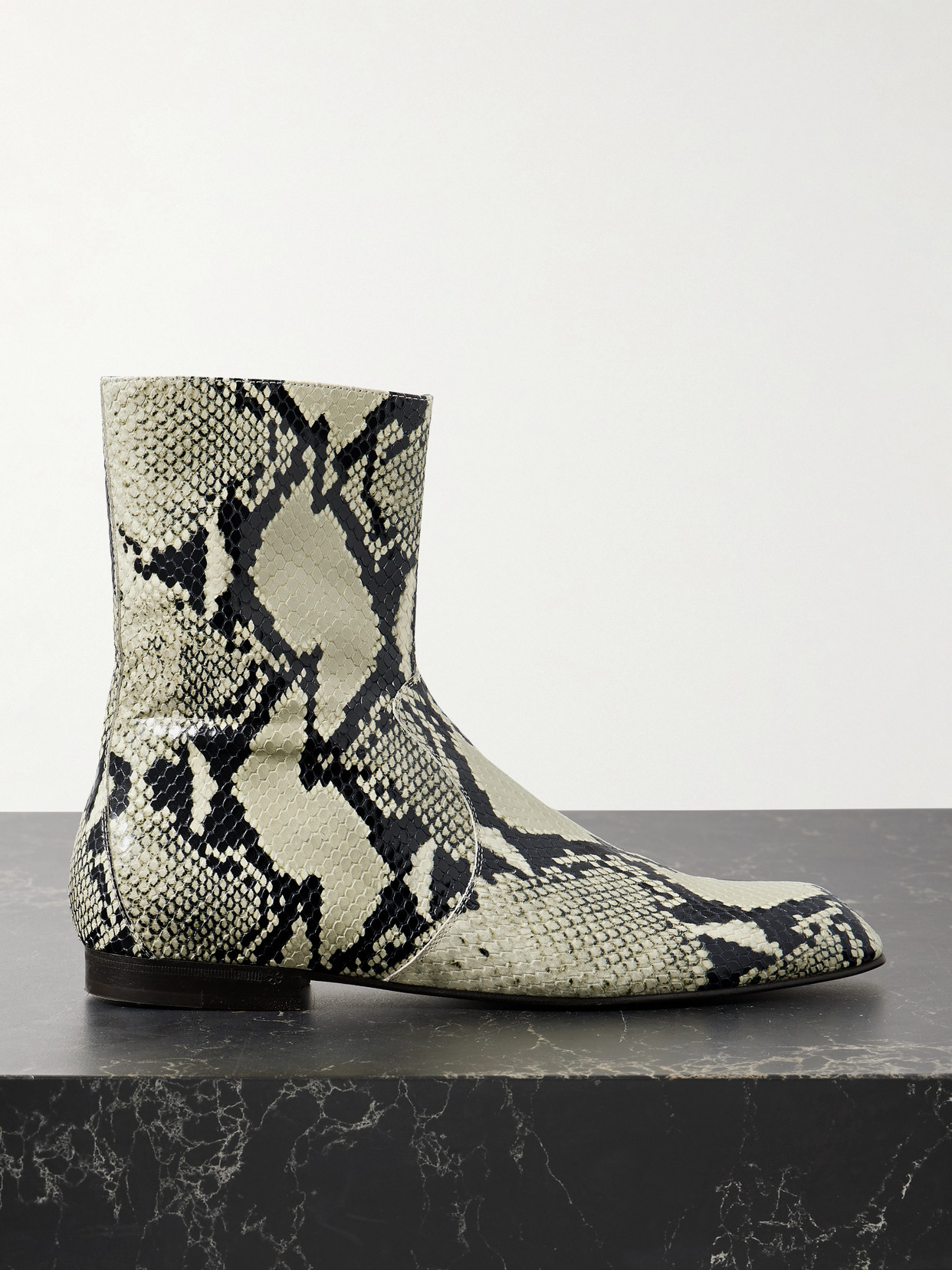 Khaite Colt Snake-effect Leather Ankle Boots In Multi