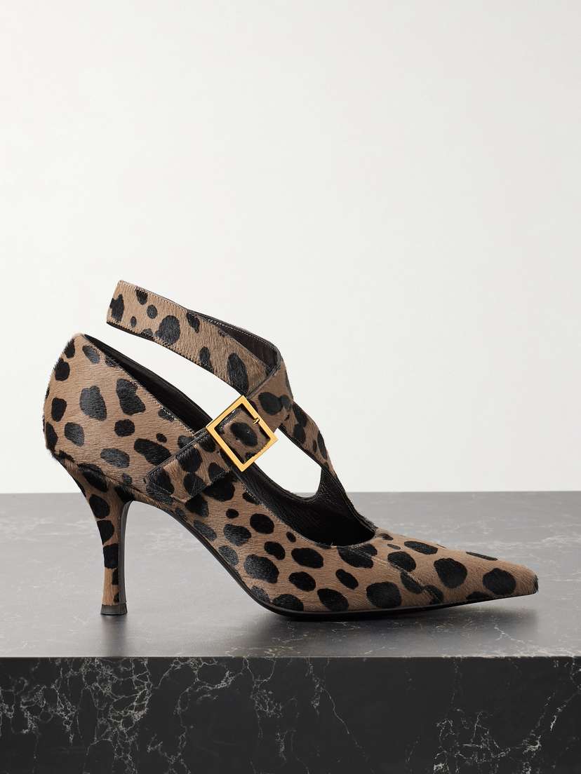 Khaite — Sloan leopard-print calf hair pumps