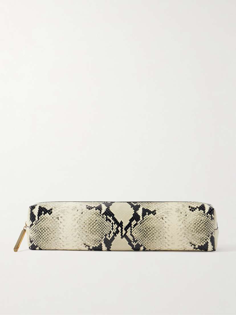Khaite Kye Snake-effect Leather Clutch