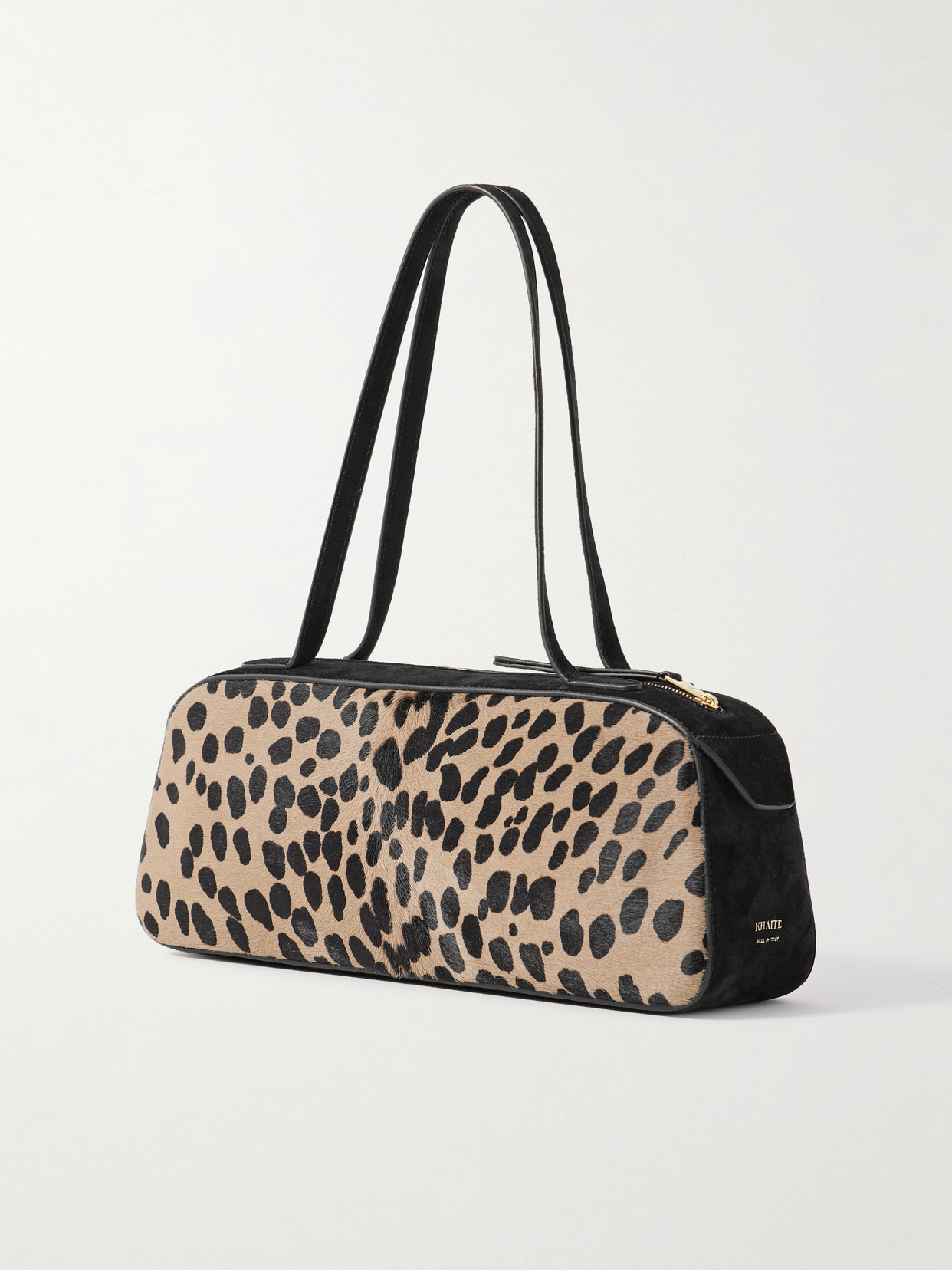 Khaite Simona Leather-trimmed Leopard-print Calf Hair Shoulder Bag In Multi