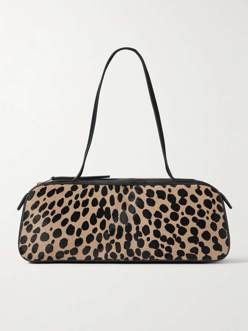 Khaite Simona Leather-trimmed Leopard-print Calf Hair Shoulder Bag