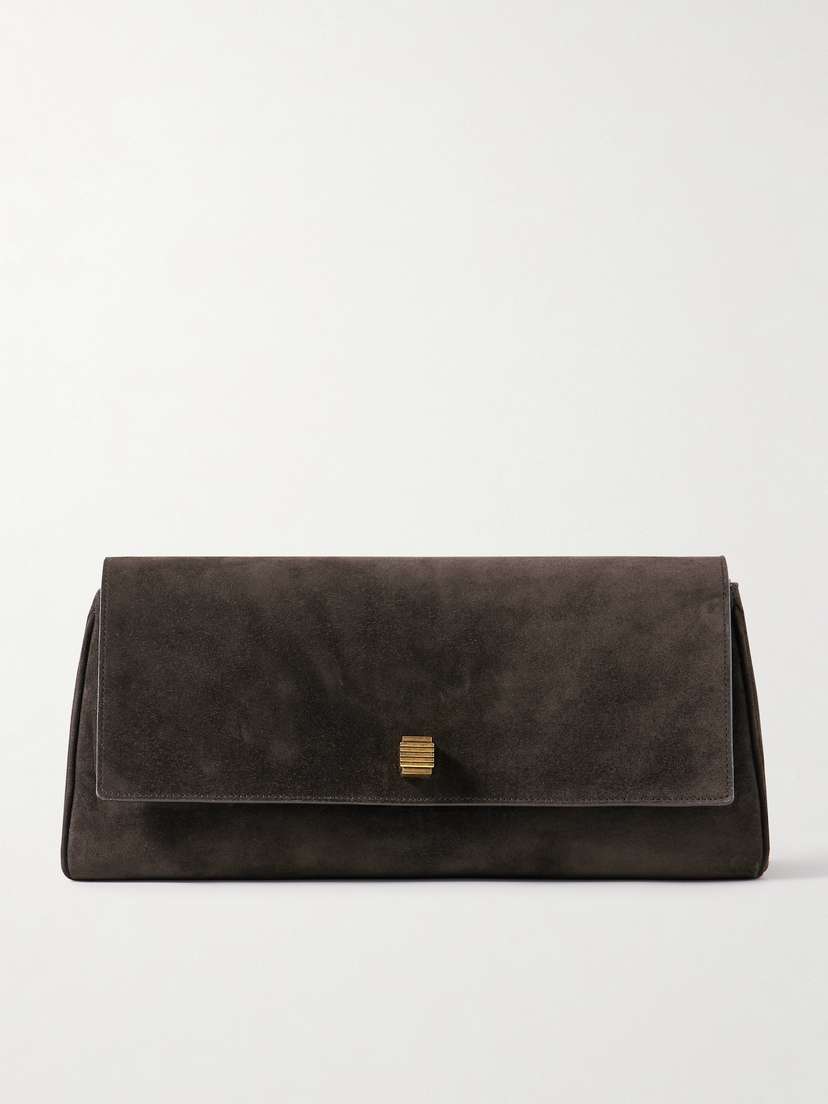 Khaite Audrey Suede Clutch
