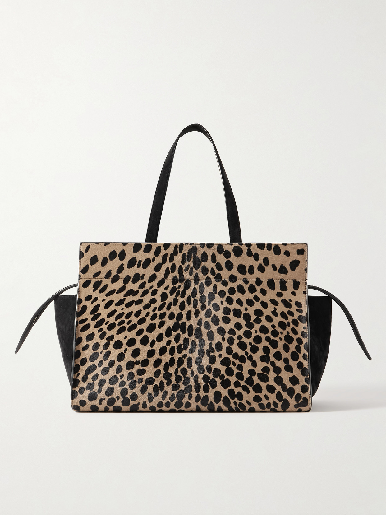 Khaite Crosby Leather-trimmed Leopard-print Calf Hair Tote In Multi