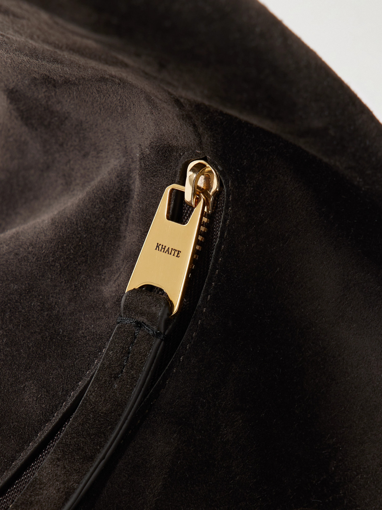 Khaite Olivia Medium Suede Tote In Brown