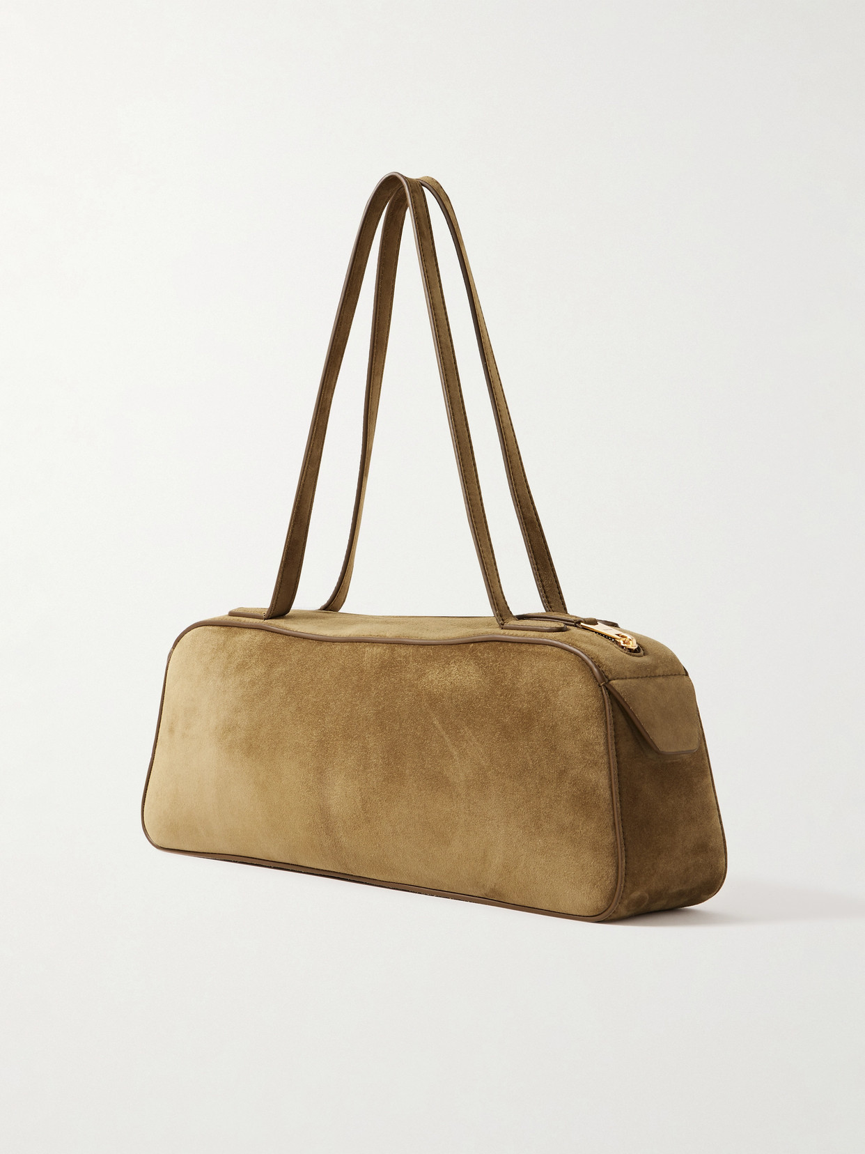 Khaite Simona Suede Shoulder Bag In Neutral