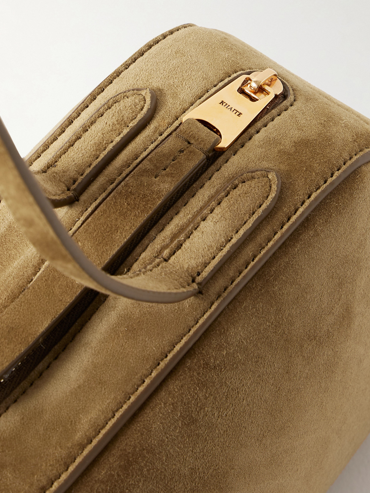 Khaite Simona Suede Shoulder Bag In Neutral