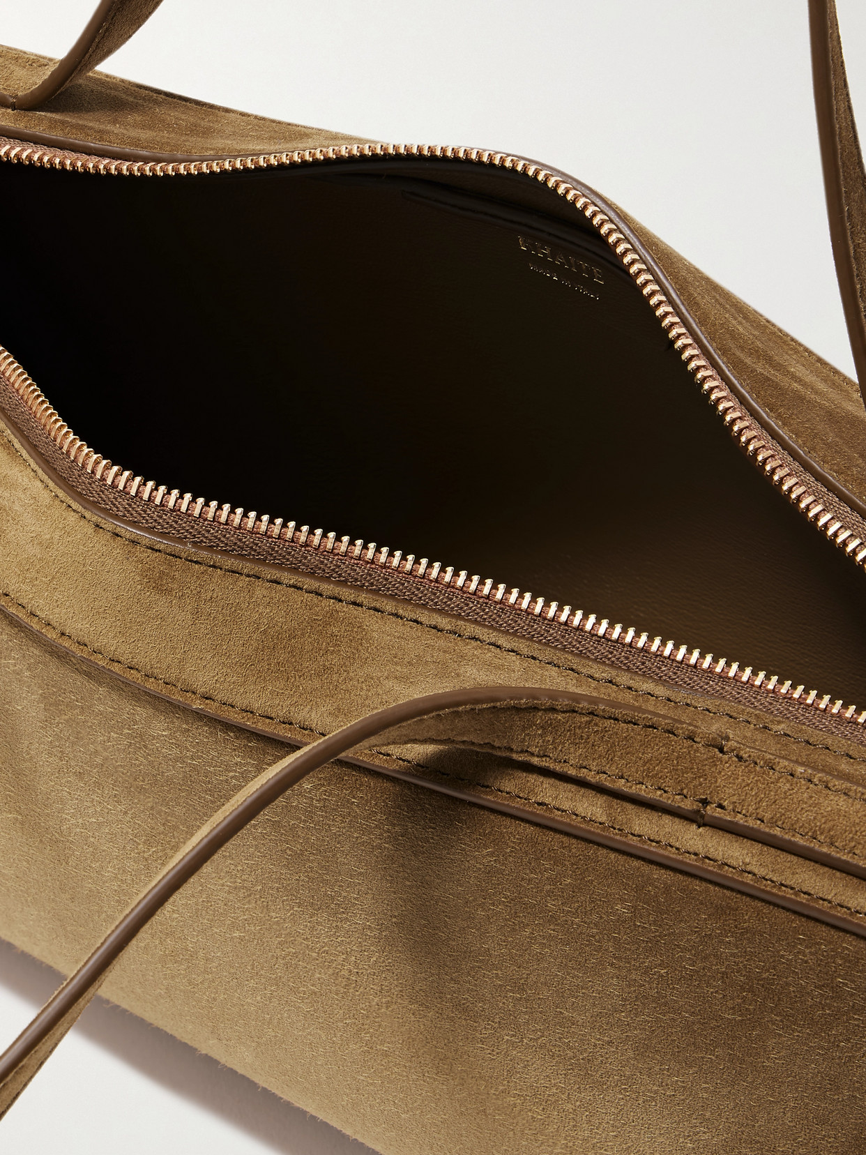 Khaite Simona Suede Shoulder Bag In Neutral