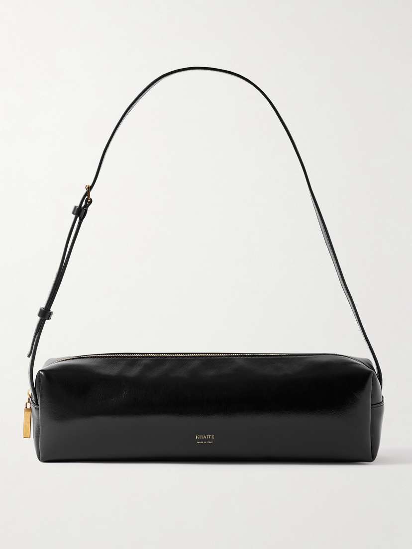 Khaite Kye Glossed-leather Shoulder Bag