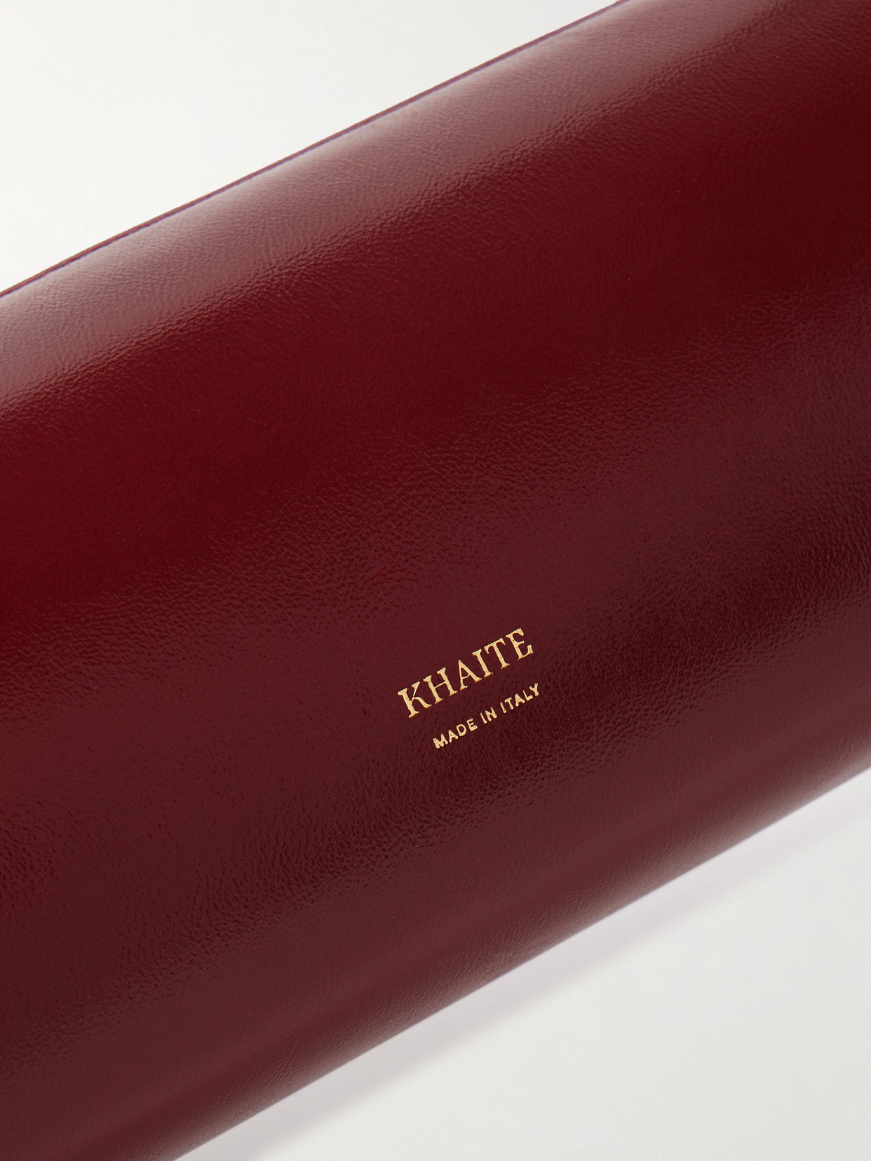 Khaite Kye Glossed-leather Shoulder Bag In Burgundy