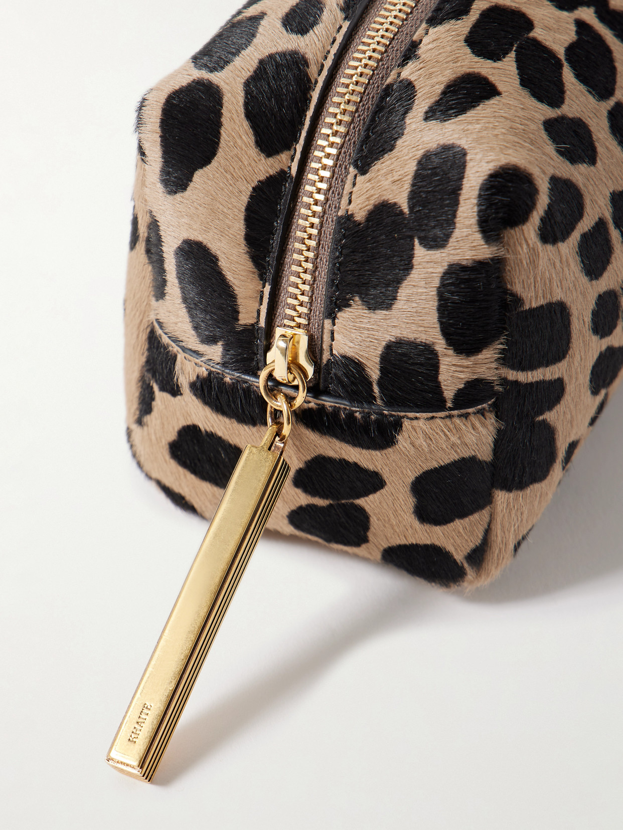Khaite Kye Leopard-print Calf Hair Clutch In Multi