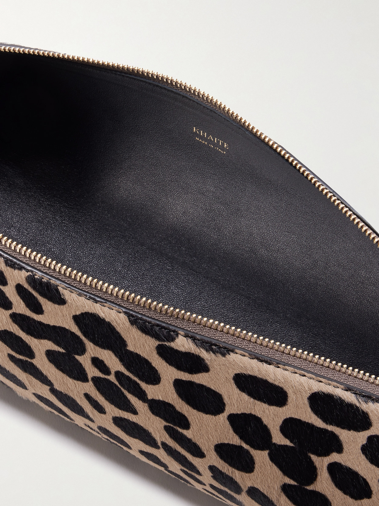 Khaite Kye Leopard-print Calf Hair Clutch In Multi