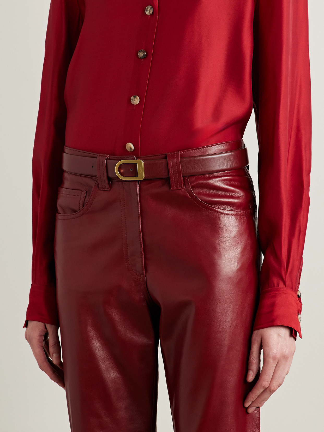 Khaite Saddle Leather Belt In Brown