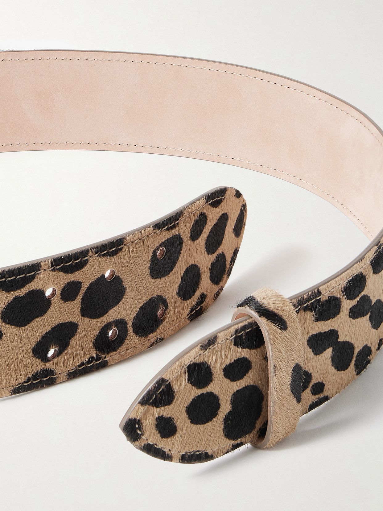 Khaite Theo Leopard-print Calf Hair Waist Belt In Animal Print