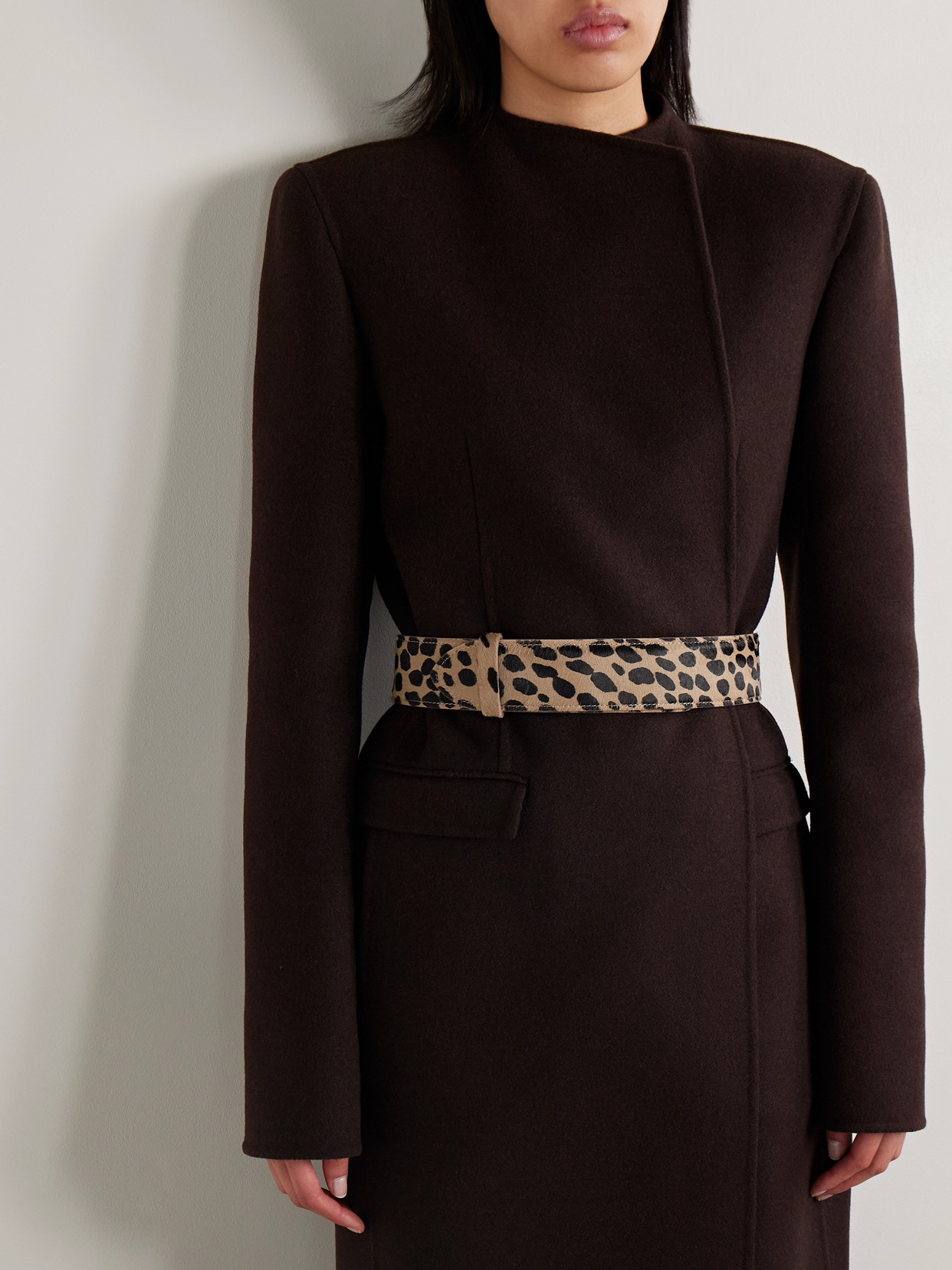Khaite Theo Leopard-print Calf Hair Waist Belt In Animal Print