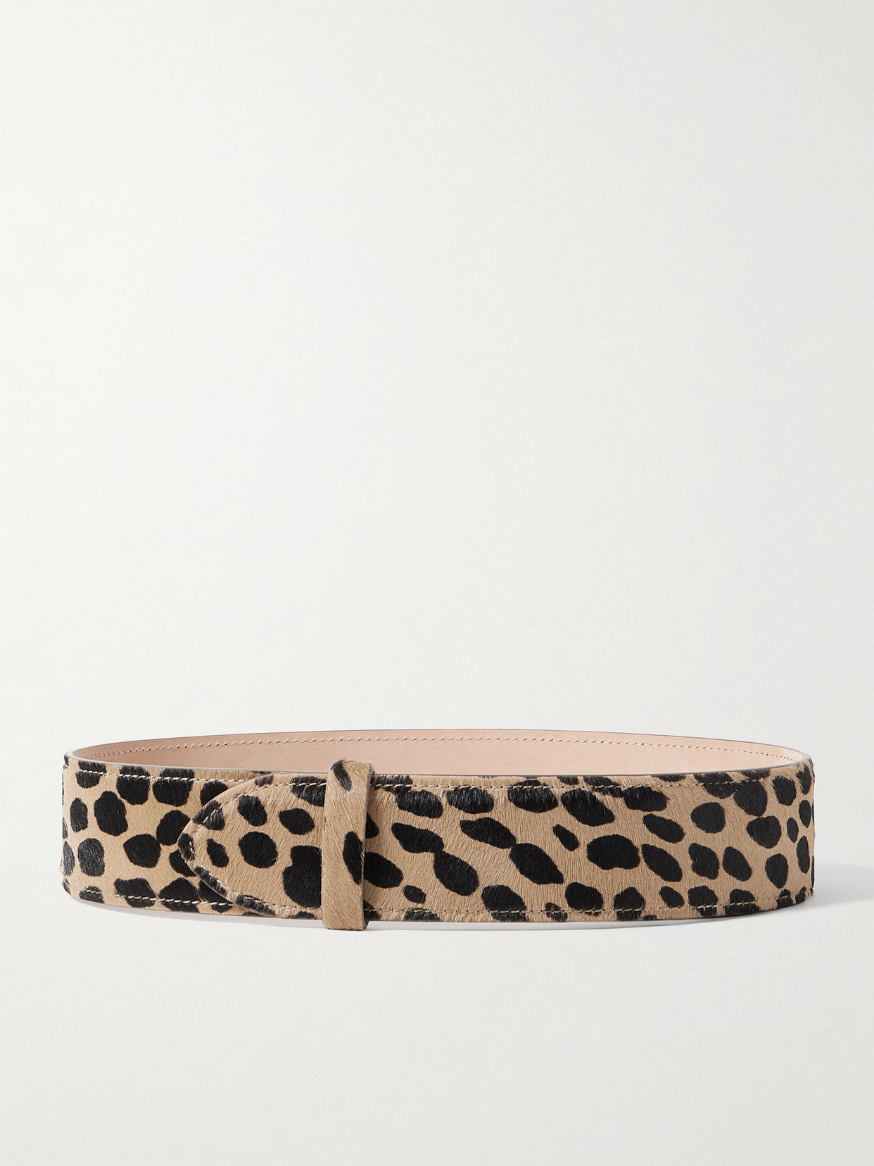 Khaite Theo Leopard-print Calf Hair Waist Belt In Multi