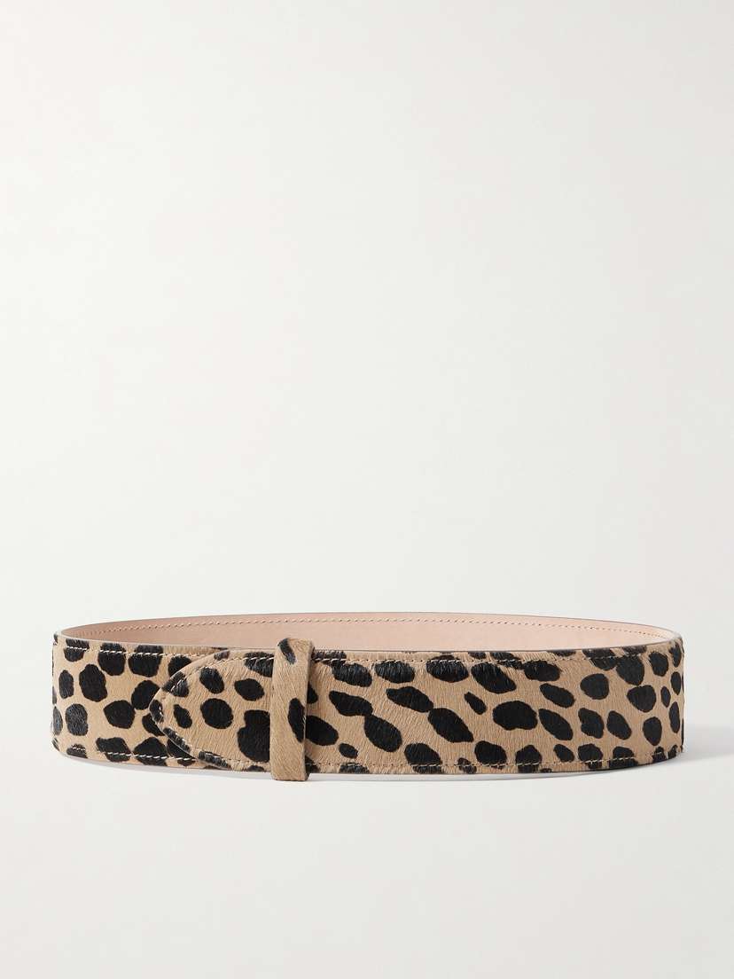 Khaite — Theo leopard-print calf hair waist belt