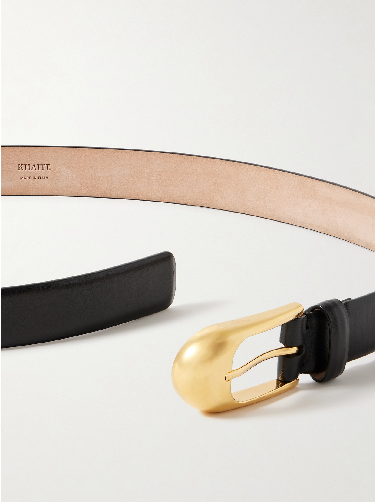 Khaite Dome 25mm Leather Belt In Black