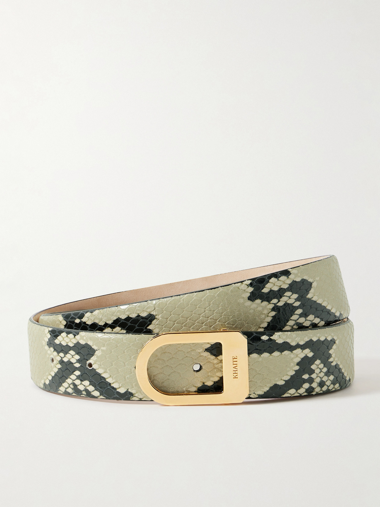 Khaite Saddle Snake-effect Leather Belt In Multi