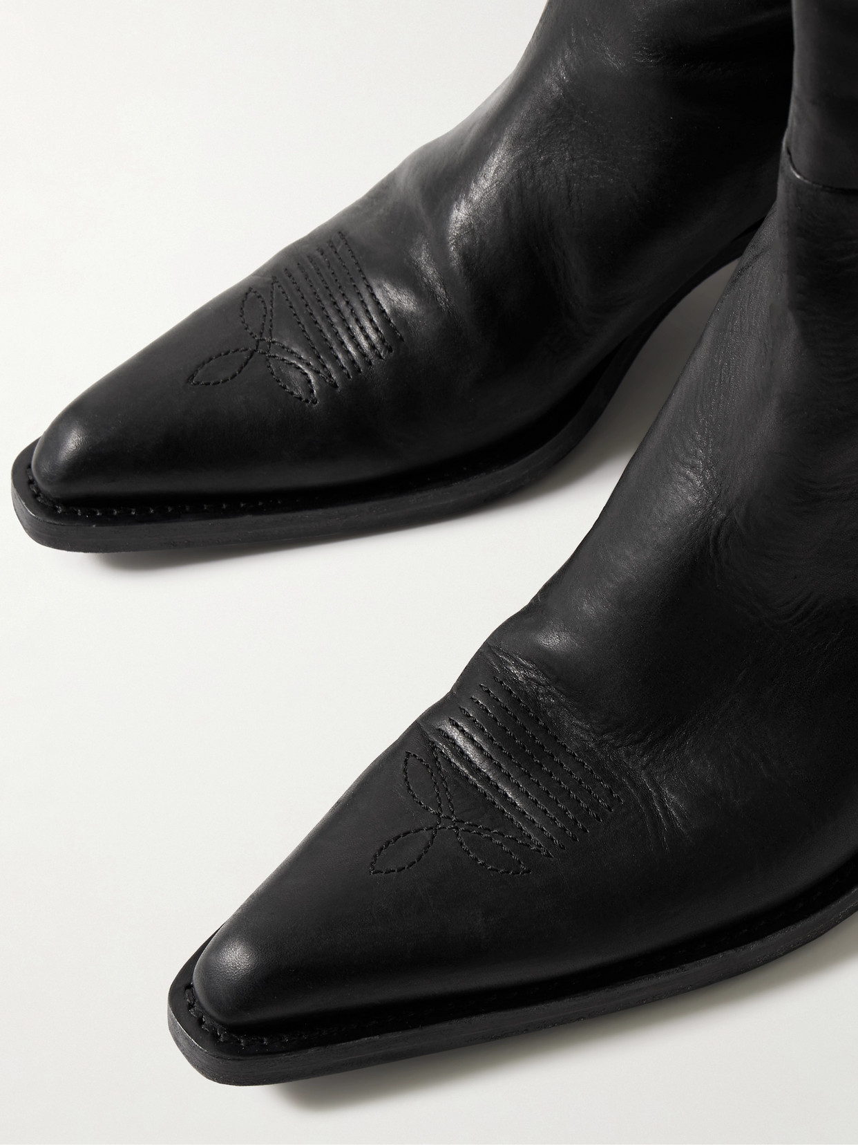 Khaite Clive Leather Over-the-knee Boots In Black