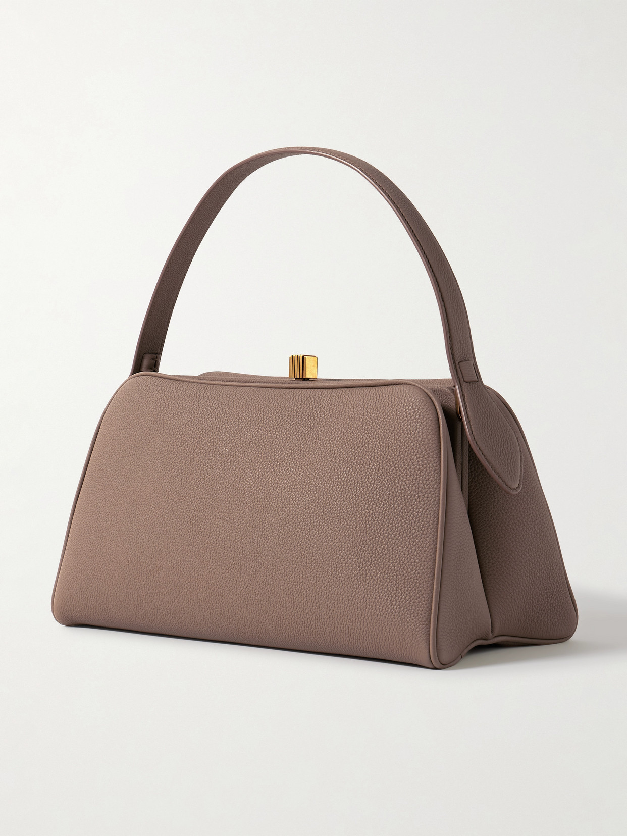 Khaite Cate Textured-leather Tote In Neutral