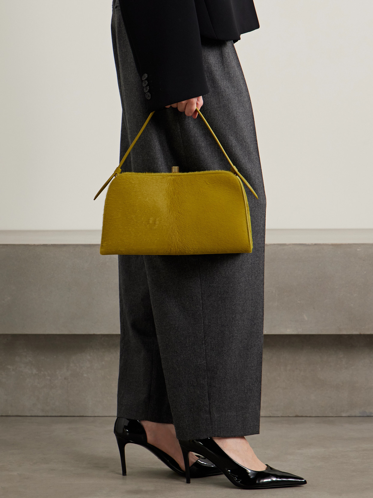 Cate Leather-Trimmed Calf Hair Tote