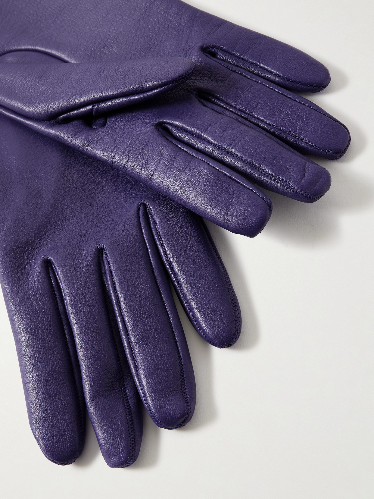 Khaite Remo Mid Leather Gloves In Blue