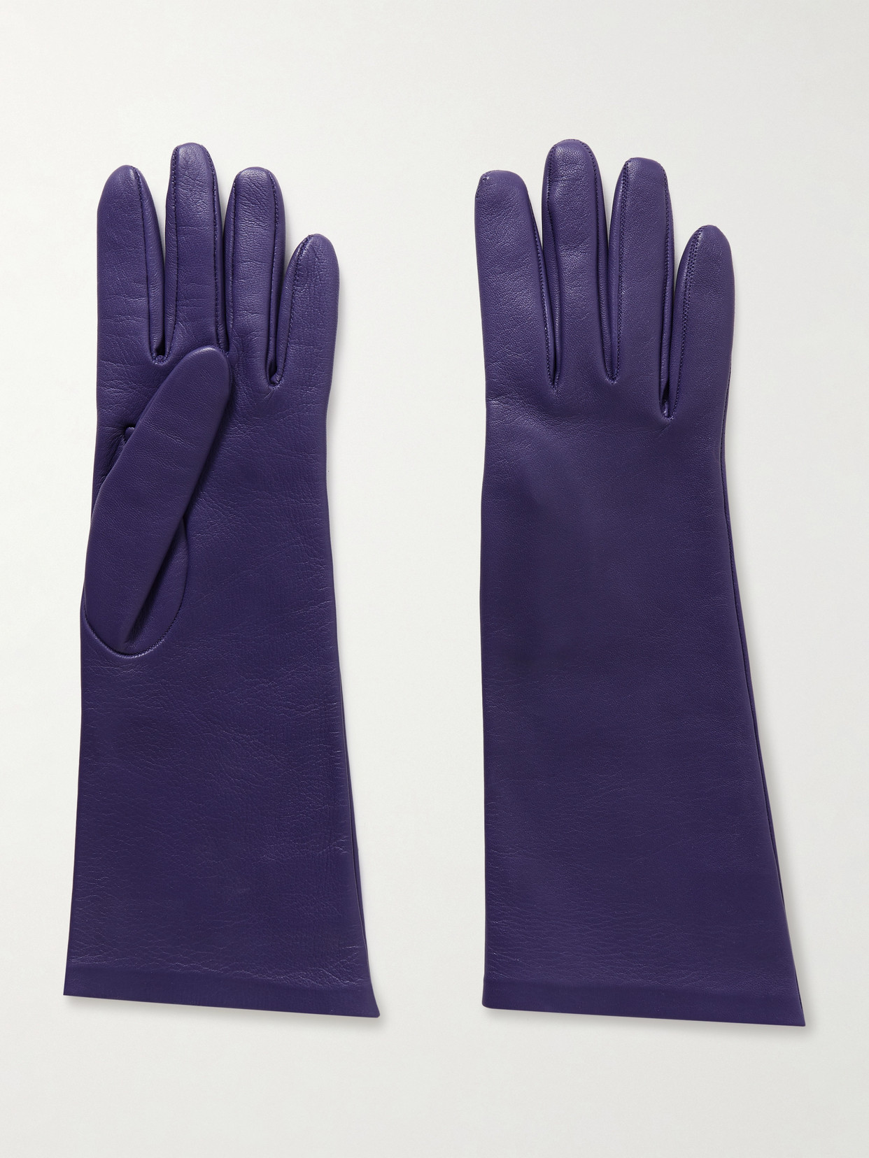Khaite Remo Mid Leather Gloves In Purple