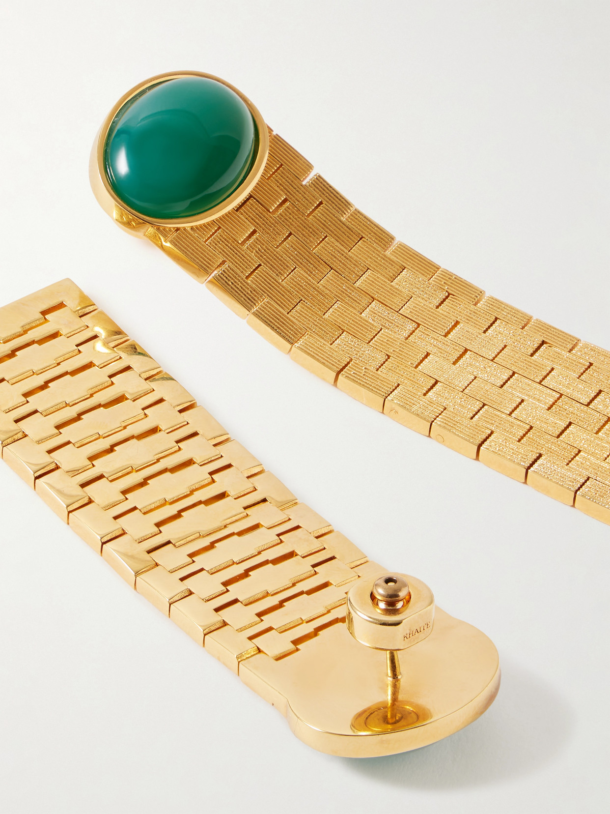 Khaite Chronos Gold-plated Agate Earrings In Gold