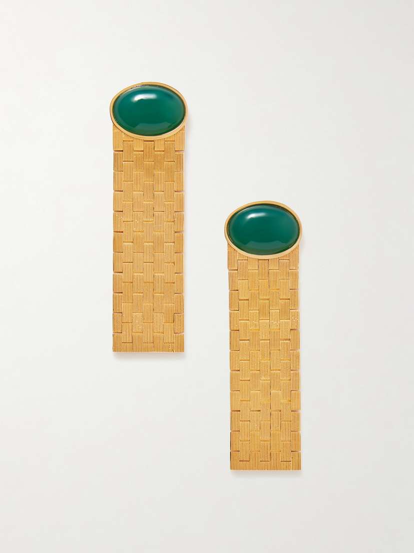 Khaite Chronos Gold-plated Agate Earrings