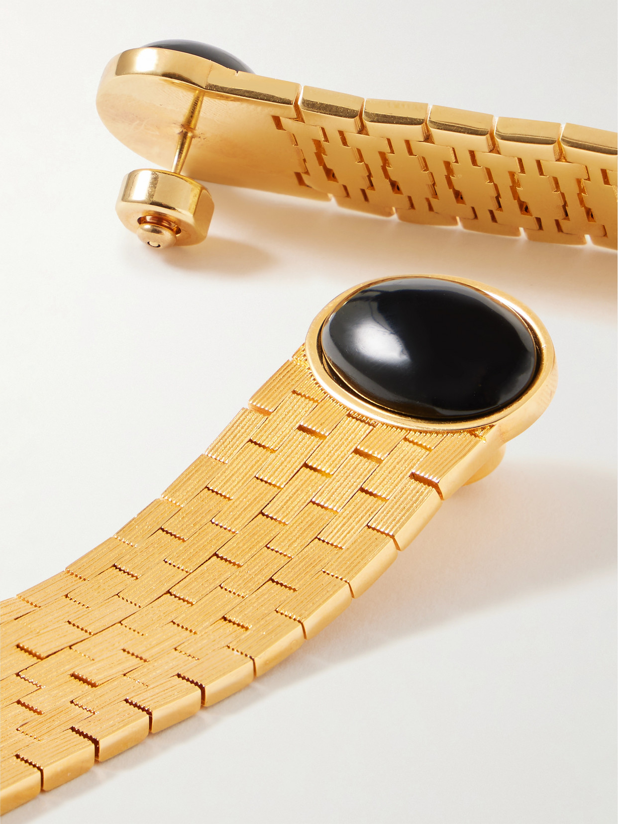Khaite Chronos Gold-plated Agate Earrings In Gold