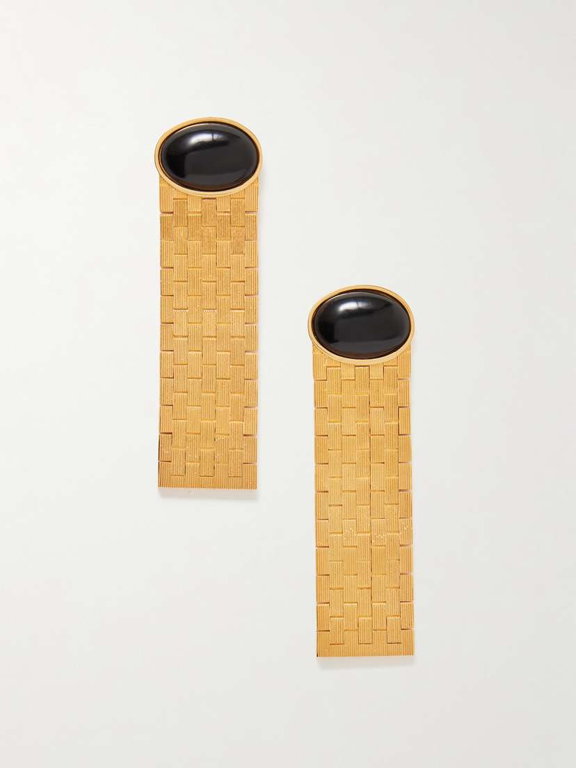 Khaite Chronos Gold-plated Agate Earrings