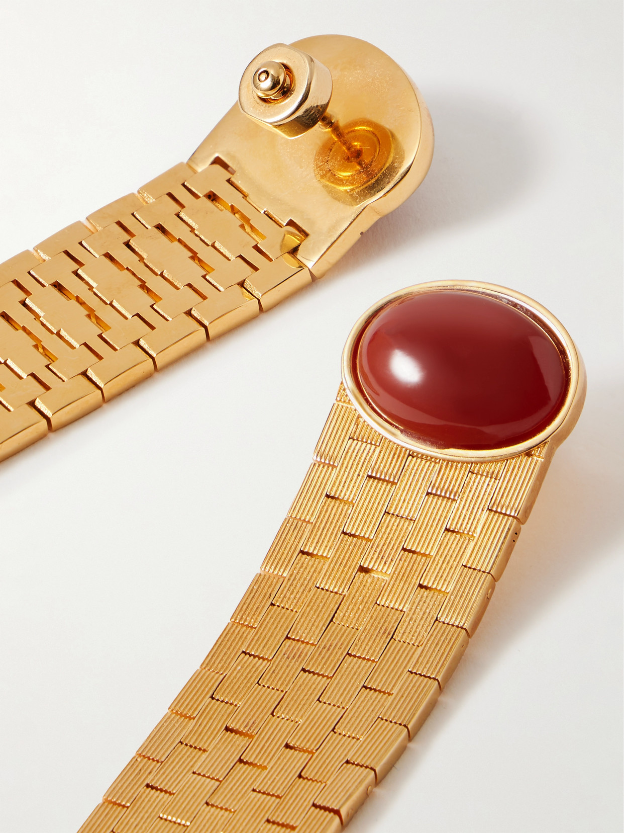 Khaite Chronos Gold-plated Agate Earrings In Gold