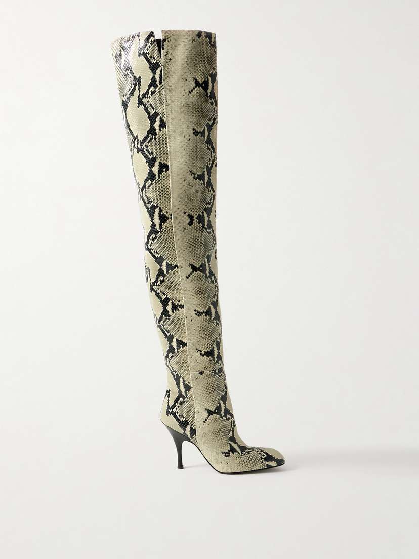 Khaite Colt Snake-effect Leather Over-the-knee Boots