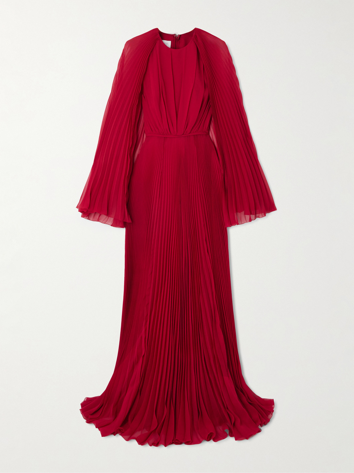 Giambattista Valli Cape-effect Plissé Silk-georgette Gown