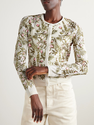 Giambattista Valli Embroidered cashmere and silk-blend cardigan