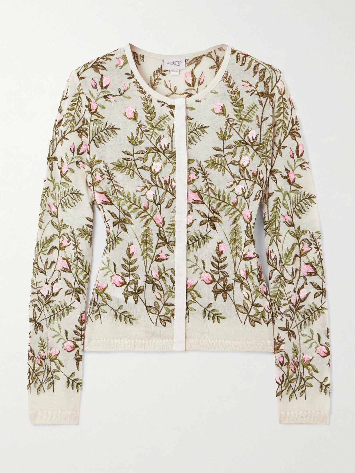 Giambattista Valli Embroidered Cashmere And Silk-blend Cardigan In White