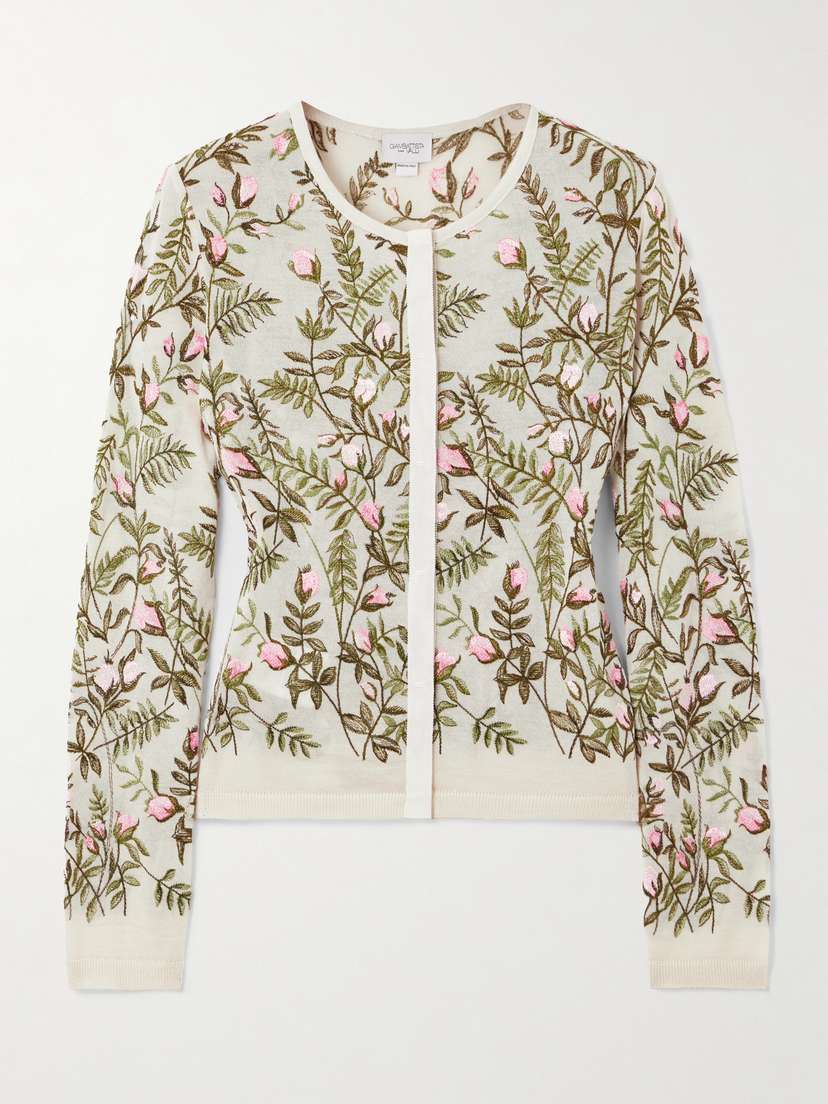 Giambattista Valli Embroidered Cashmere And Silk-blend Cardigan
