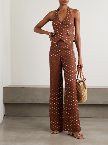 Cara Cara Josephine polka-dot linen wide-leg pants
