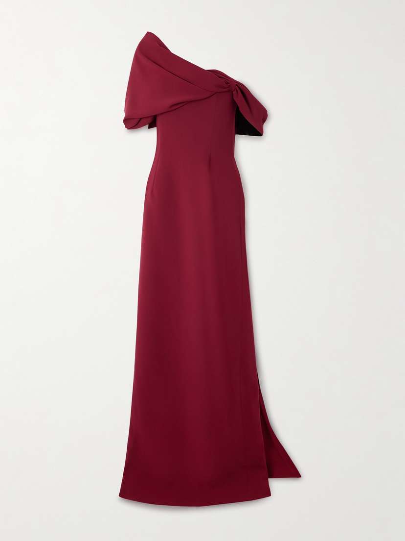 Sabina Bilenko Mallow One-shoulder Draped Crepe Gown