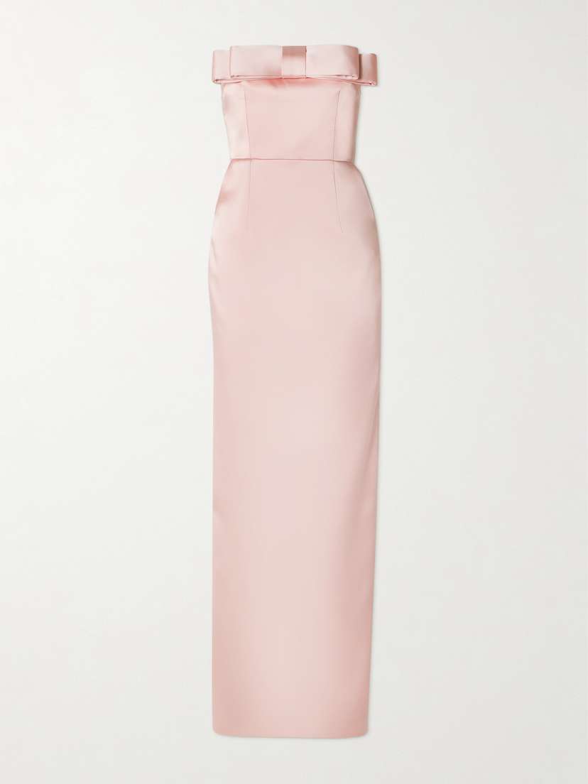 The New Arrivals Ilkyaz Ozel Sisu Bow-embellished Satin Gown