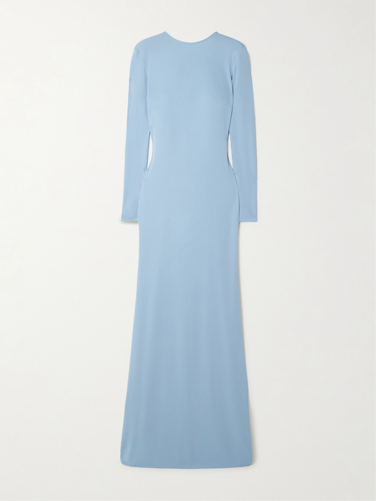 The New Arrivals Ilkyaz Ozel Roisin Open-back Draped Stretch-jersey Gown In Blue