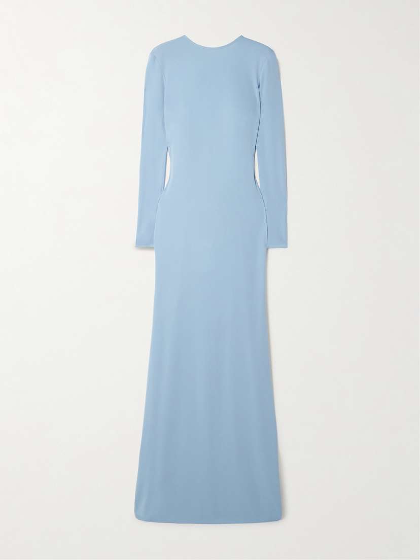 The New Arrivals Ilkyaz Ozel Roisin Open-back Draped Stretch-jersey Gown