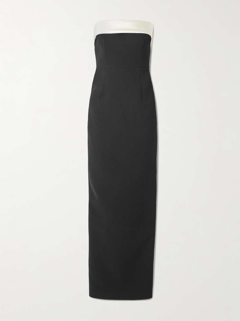 The New Arrivals Ilkyaz Ozel Rhea Strapless Satin-trimmed Crepe Gown