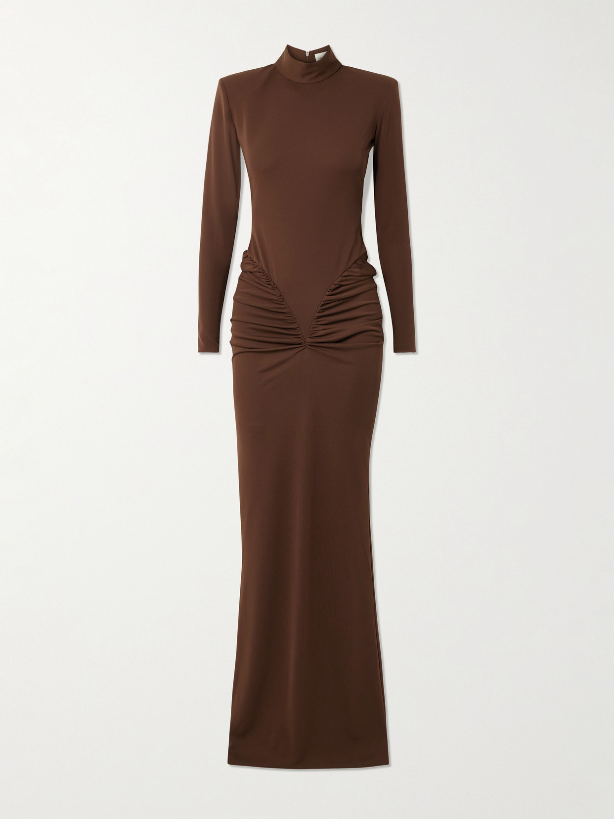The New Arrivals Ilkyaz Ozel Darja Draped Stretch-jersey Gown In Brown