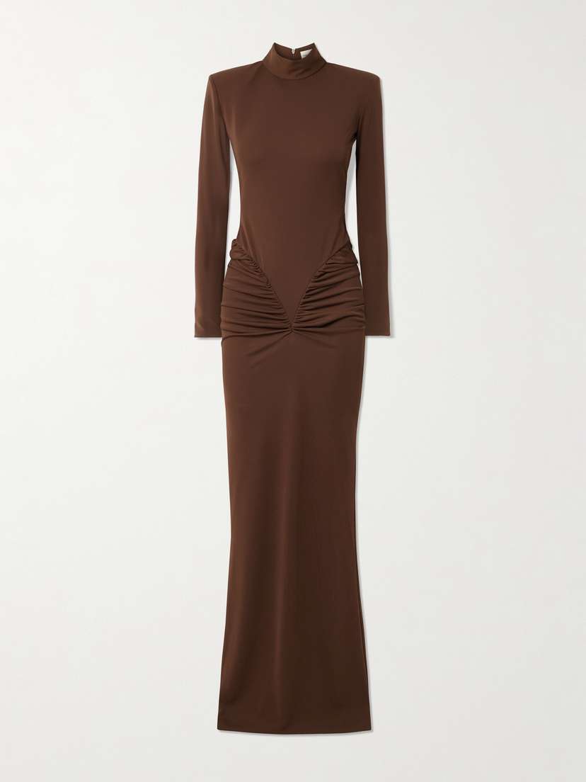 The New Arrivals Ilkyaz Ozel Darja Draped Stretch-jersey Gown
