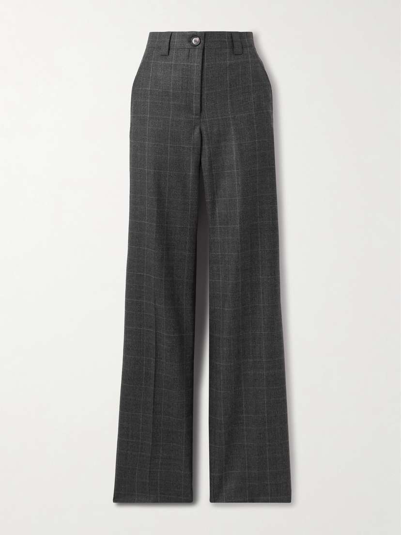 Veronica de Piante Avery Prince Of Wales Checked Wool Straight-leg Pants
