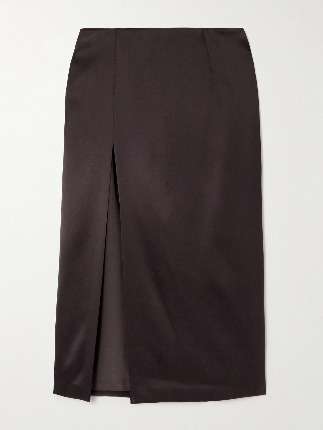 Veronica De Piante Elea Silk-blend Satin Skirt In Brown