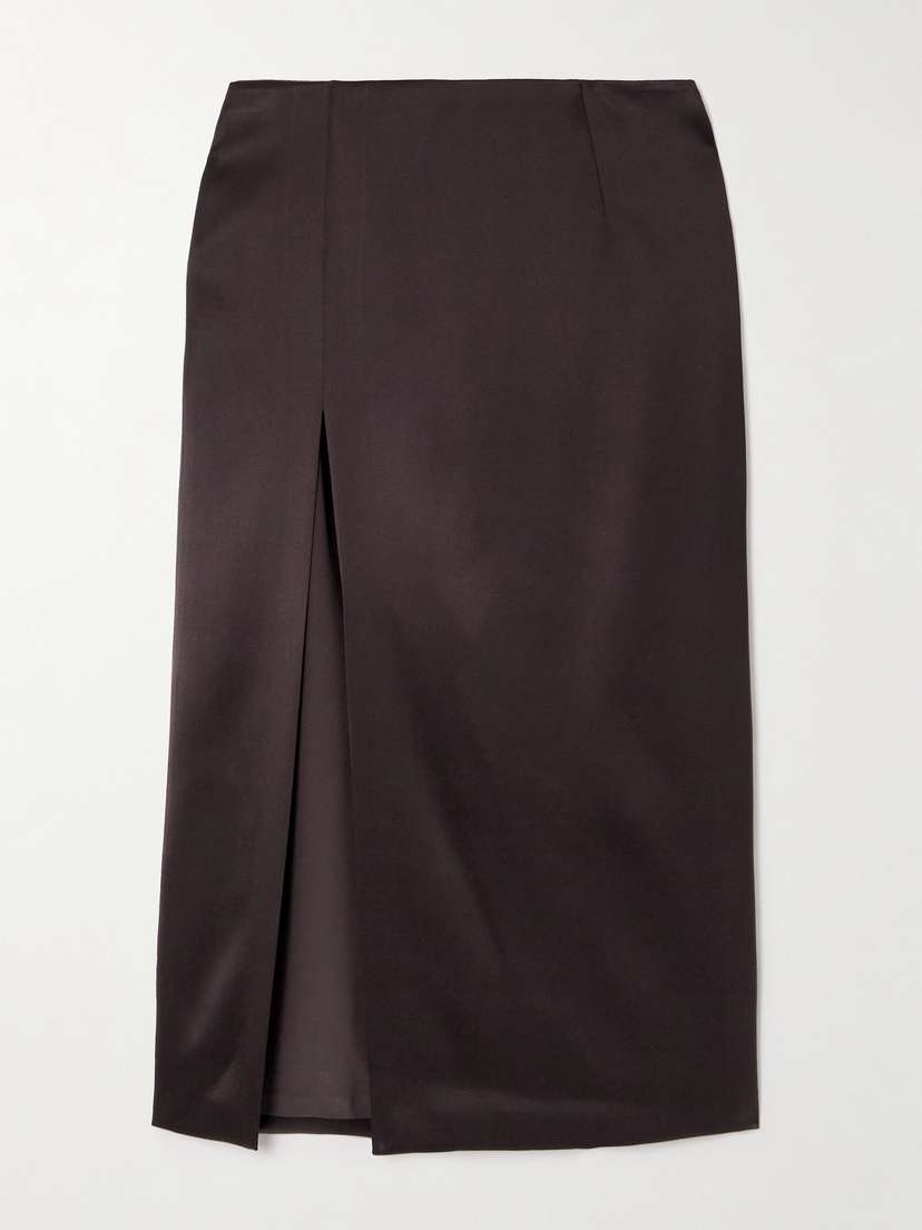 Veronica de Piante Elea Silk-blend Satin Skirt